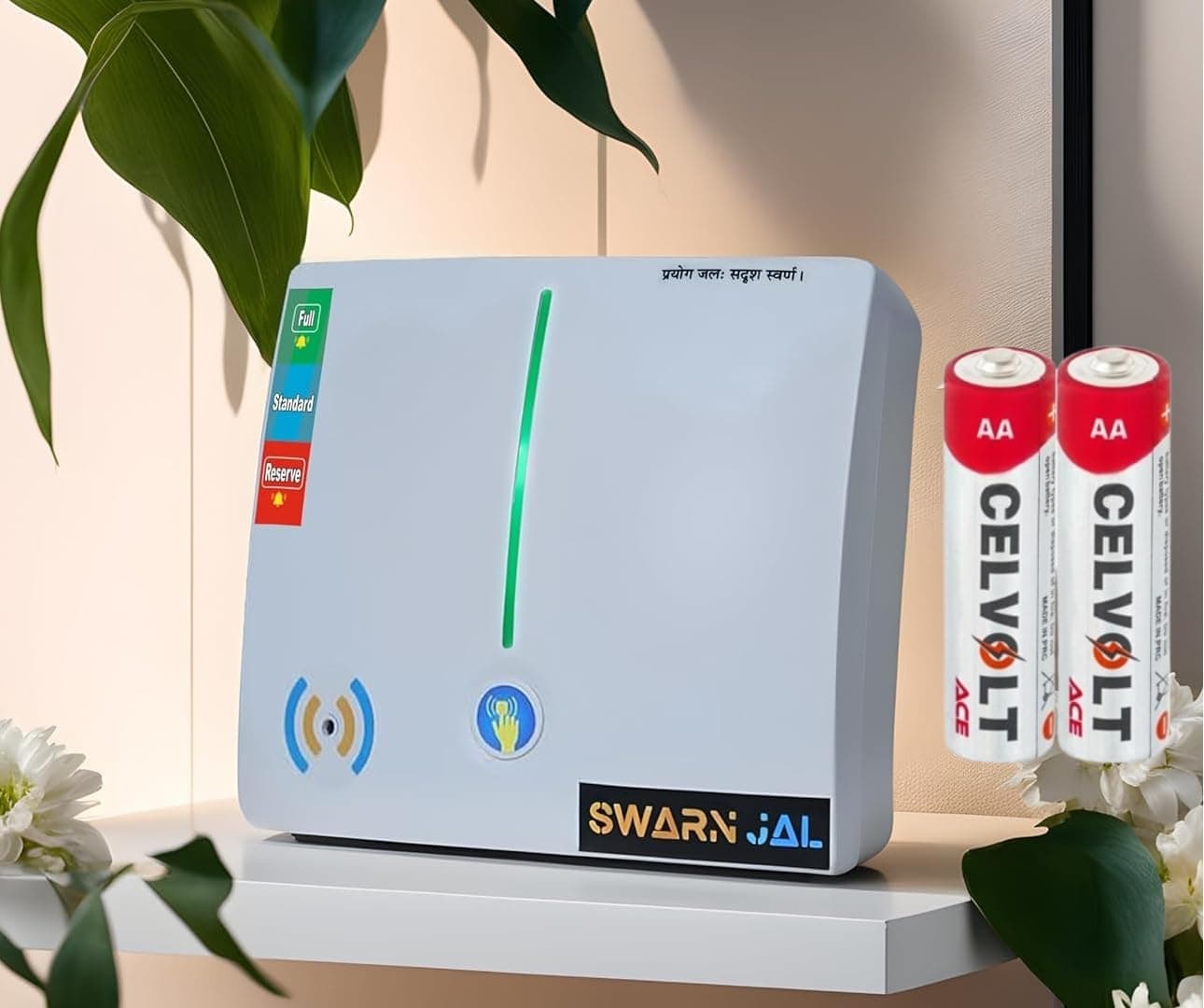 Swarn Jal (Model: A-AL-C) Tank Overflow & Empty Alarm +2 Alkaline Battries , Cell Powered, Brass Sensors, 100% Shock Proof, 1-3 Years Cell/Battery Life, 1 Year Complete Guarantee