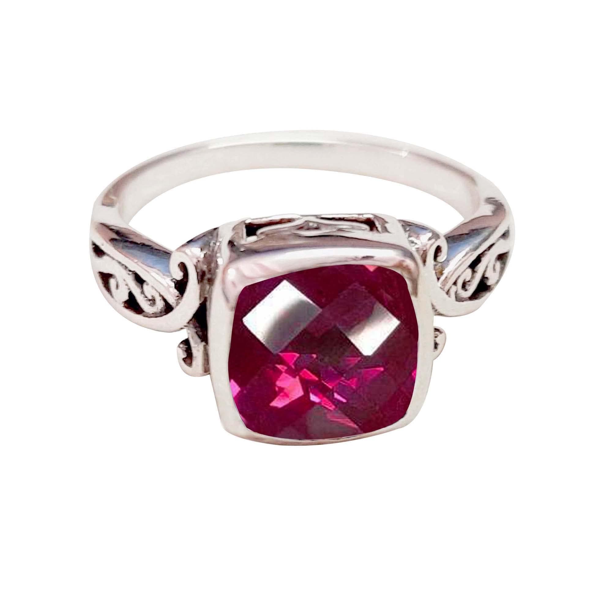 Gems Vibes Natural Gemstone Ruby Ring In Solid 925 Sterling Silver Ring For Women Handmade Band Ring Wedding Anniversary Gift For Her July Birthstone Ring