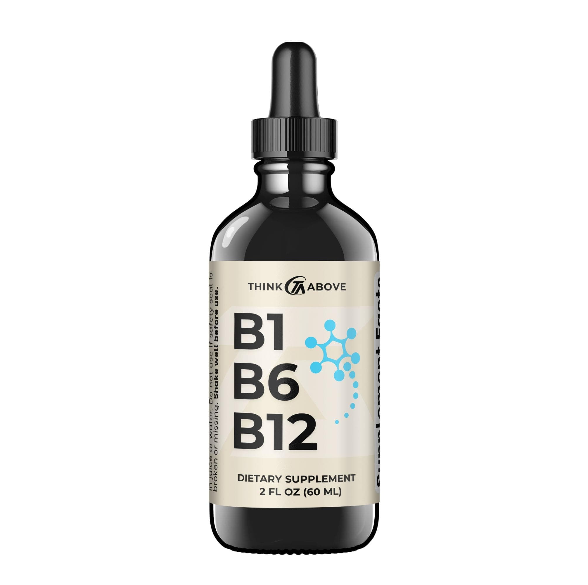 B1 B6 B12 Vitamin Liquid Drops - Daily Wellness Support Supplement - Fruity-Like Flavor - Methylcobalamin, Thiamine, Pyridoxine - 60 Day Supply - 2 oz - for Men and Women - Simply Made