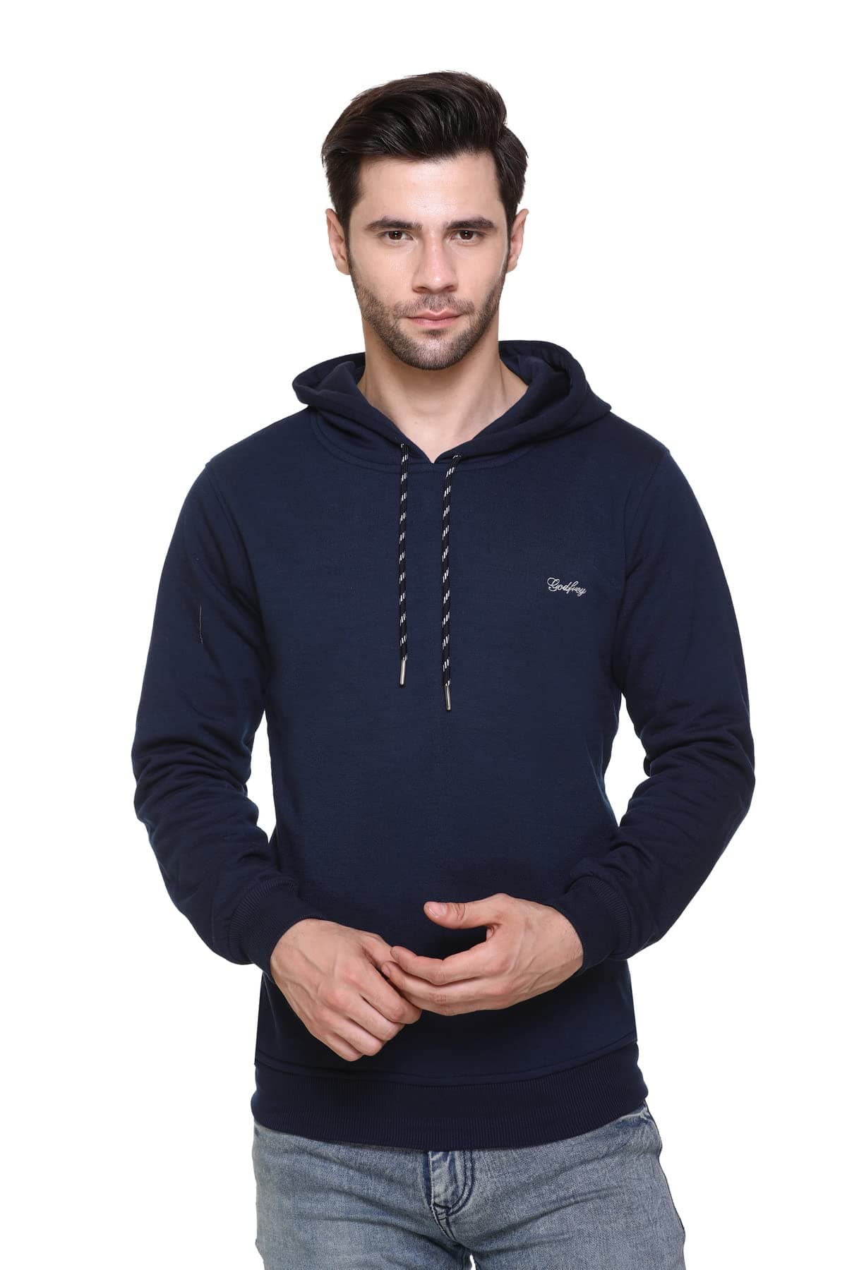 GODFREY Fleece Sweatshirt Hooded Neck Hoodie for Men