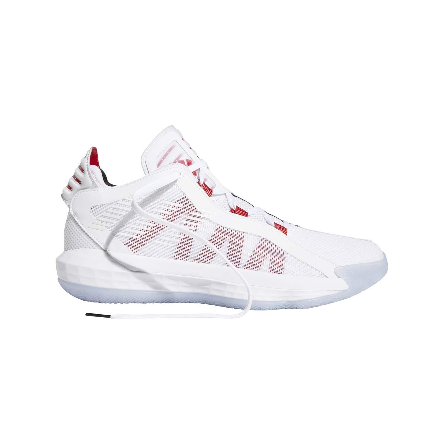 Dame 6 White/Scarlet/Black Basketball Shoes (EH2069)