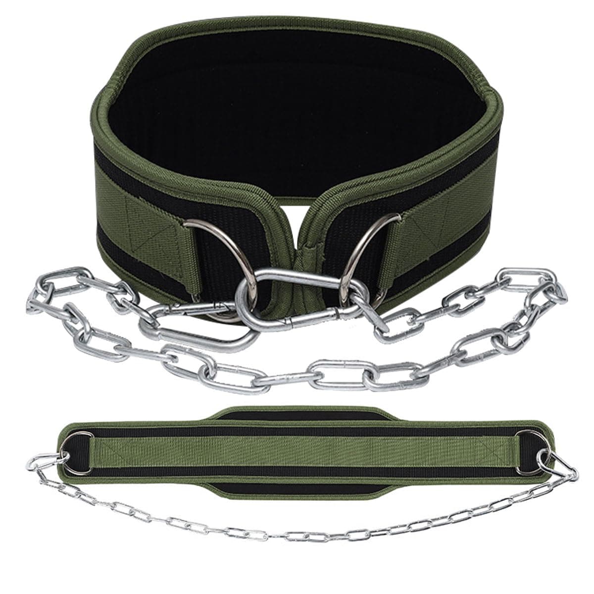 Weight Lifting Dip Belt Body Building Belt, 33 Inch Adjustable Workout Pull up Belt with Heavy Duty Steel Lifting Chain, Weight Belt Nylon Lining Rebound Rubber for Strength Training Men Women, 150kg