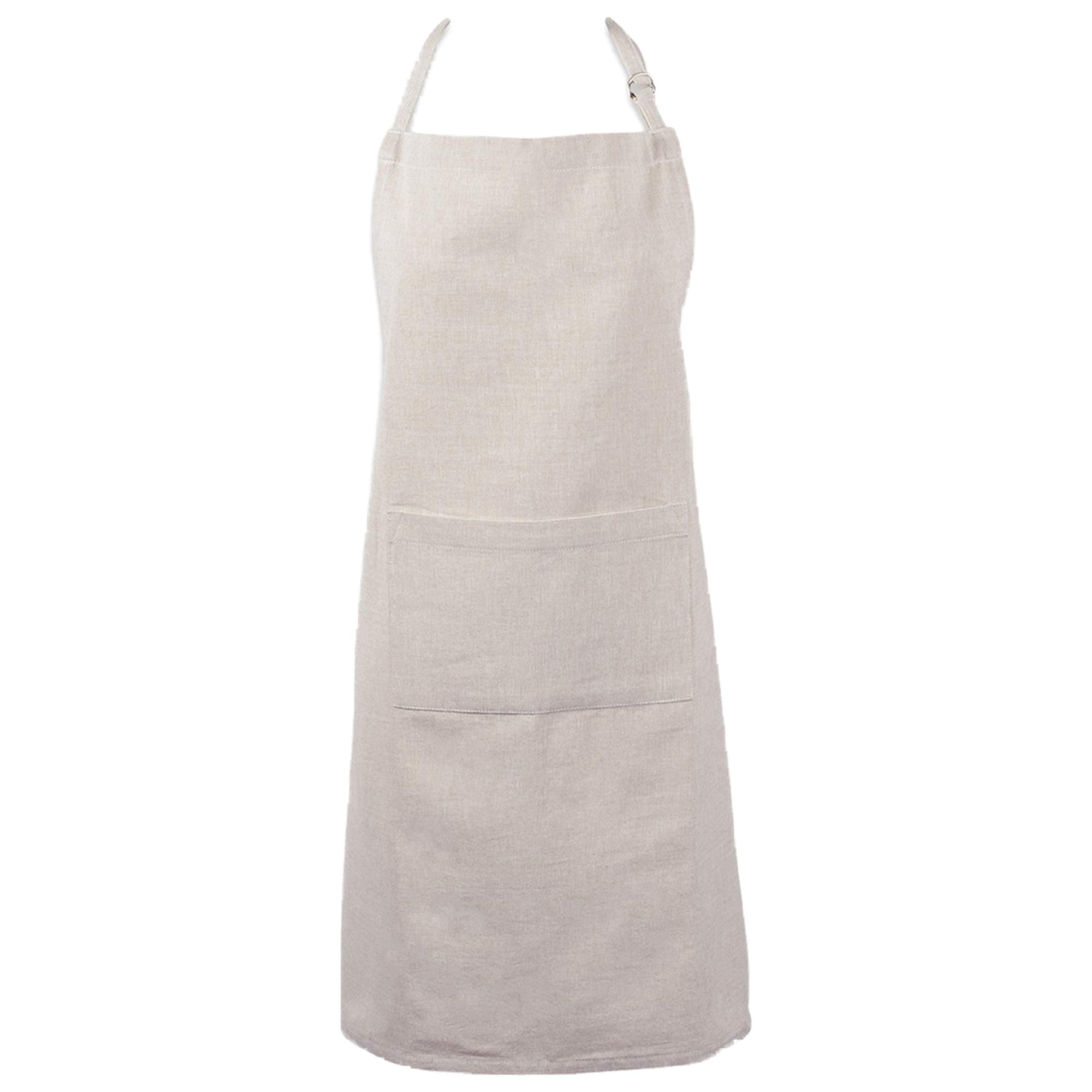 100% Cotton Solid Chambray Kitchen Set, Chef Apron, Natural, 1 Piece
