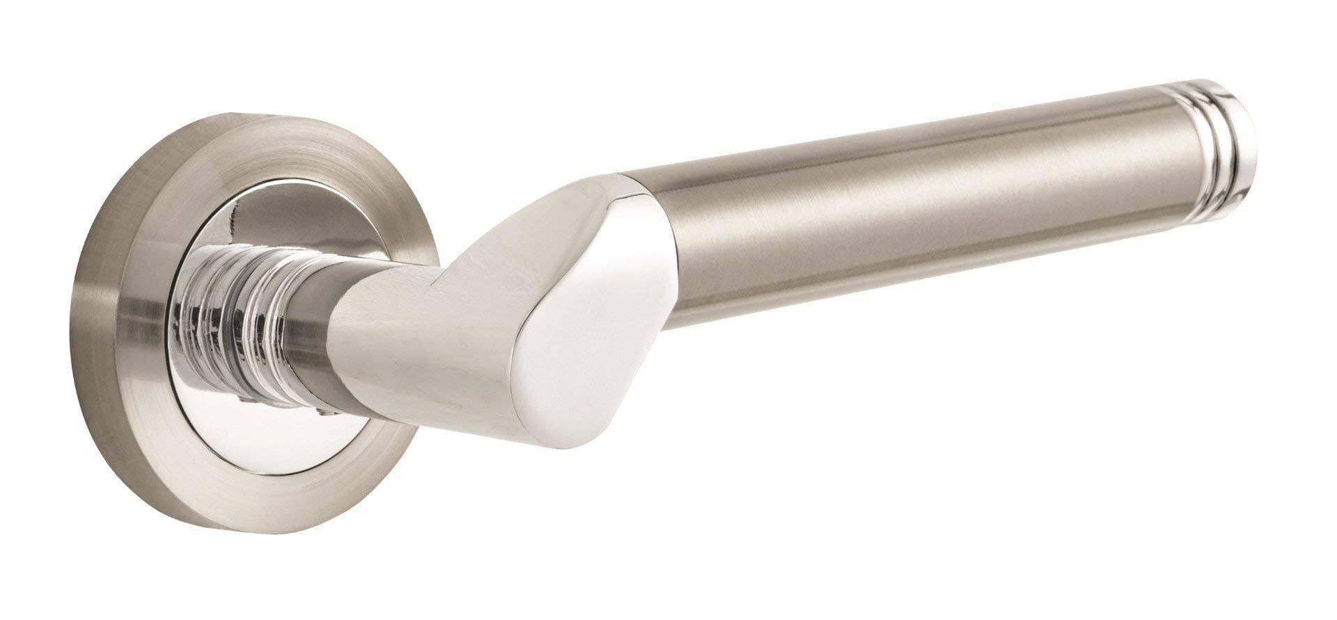 Designer Levers - Marcella Lever on Rose Door Handle - Contemporary Design- Polished Chrome - 1 Pair - Fixings Included - Interior Use