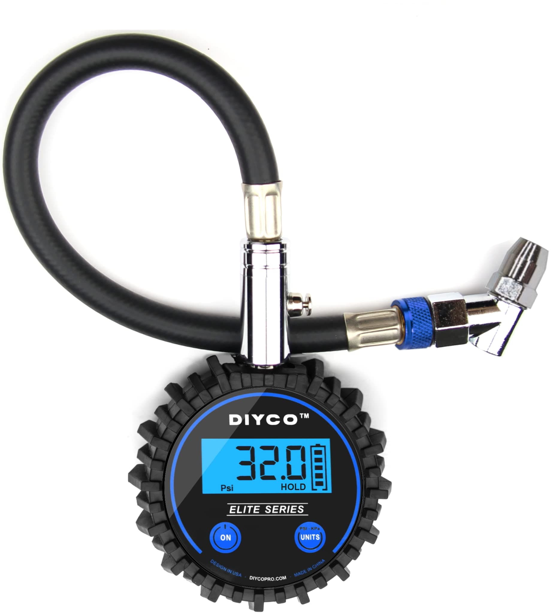 DIYCO D1.2 MK2 Digital Tire Pressure Gauge, Digital Hold, 125 PSI