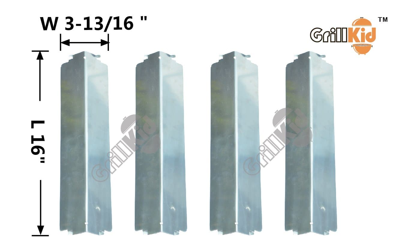 HS334 Stainless Steel Heat Plate Replacement for Select Gas Grill Models by Centro, Charbroil, Coleman, Kenmore, Thermos and Others, Compatible with Part # 93321, 80003332, Set of 4