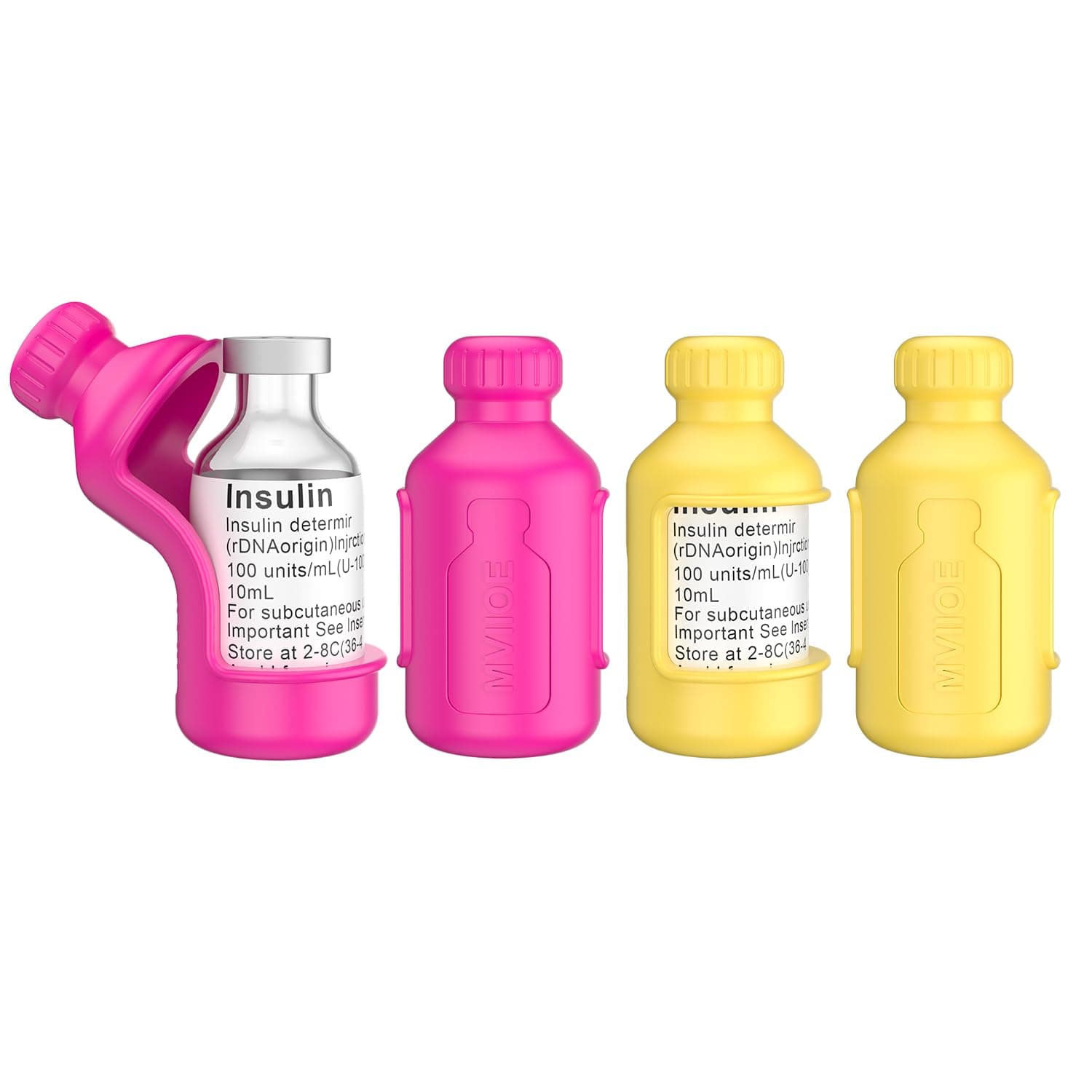 MviioeInsulin Protector Sleeve Silicone Case - Reusable, Durable, Flexible - Protects 10ml Bottles (4 Packs)