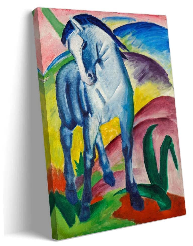 Franz Marc Wall Art Blue Horse Posters for Room Rectangular Decor Pictures for Bedroom Artwork Print Paintings Canvas Modern Decorations for Home Giclee on Canvas Artwork for Bathroom (24x36inch(60x90cm),Unframed)