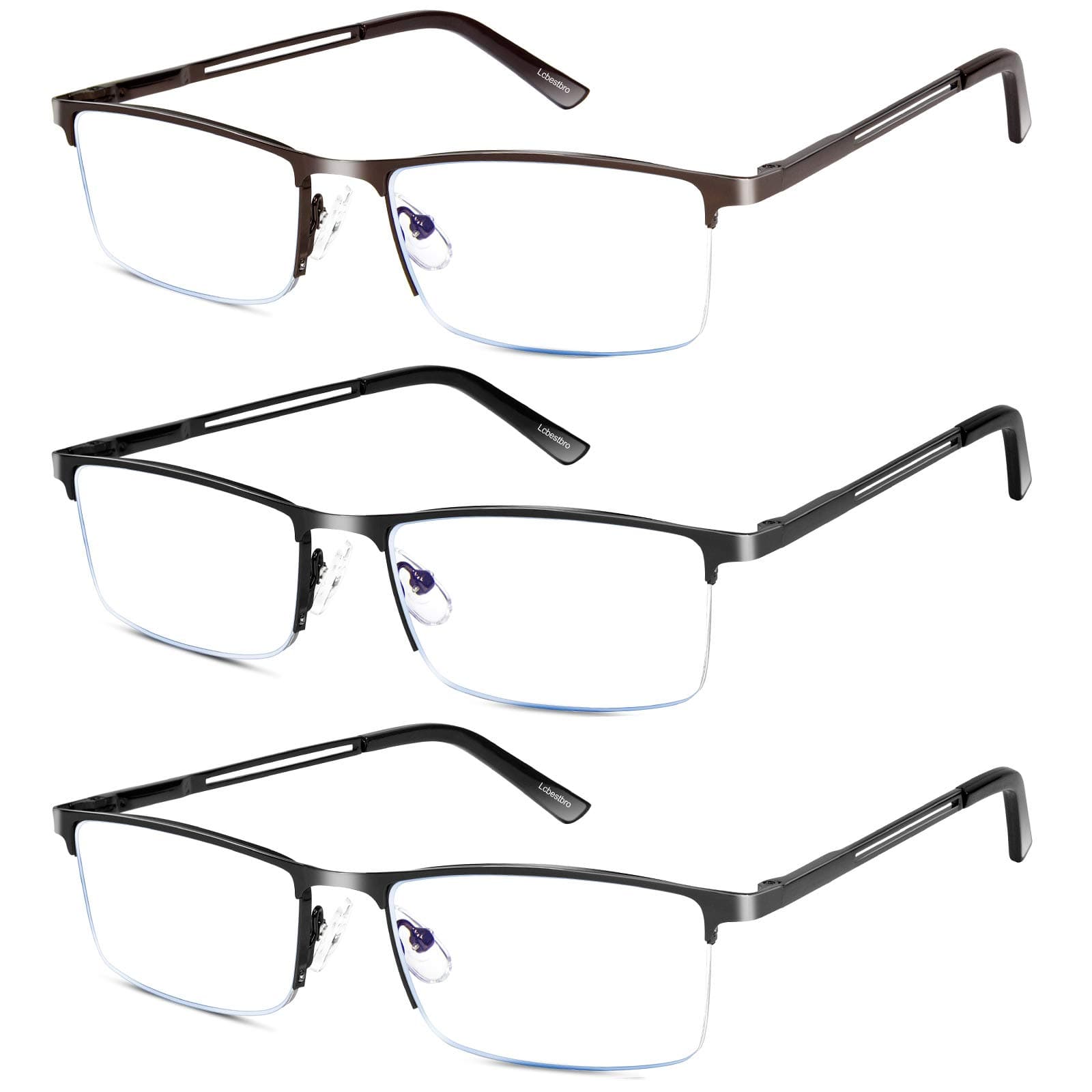 Reading Glasses for Men, 0.75 Blue Light Blocking Reading Glasses Metal Readers