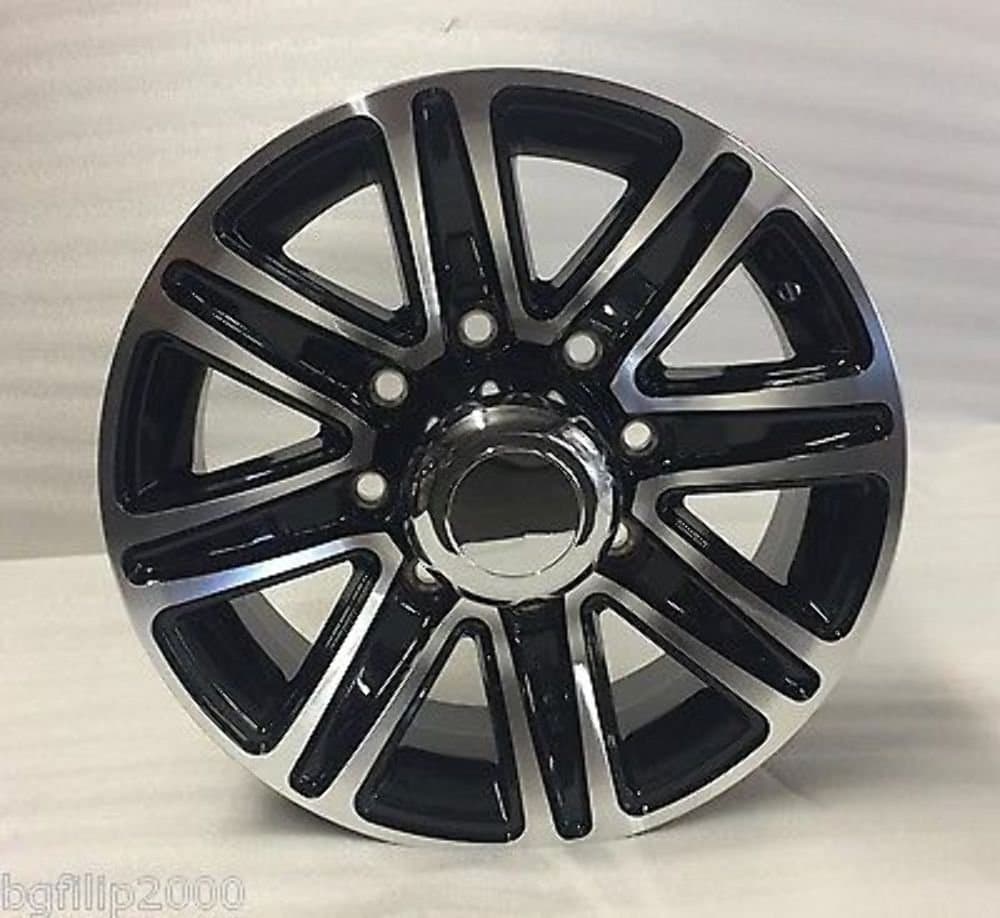 16 x 6 T09 Trailer Rim Black Machined, 8x6.50 Lug Pattern 3,750 lb Capacity