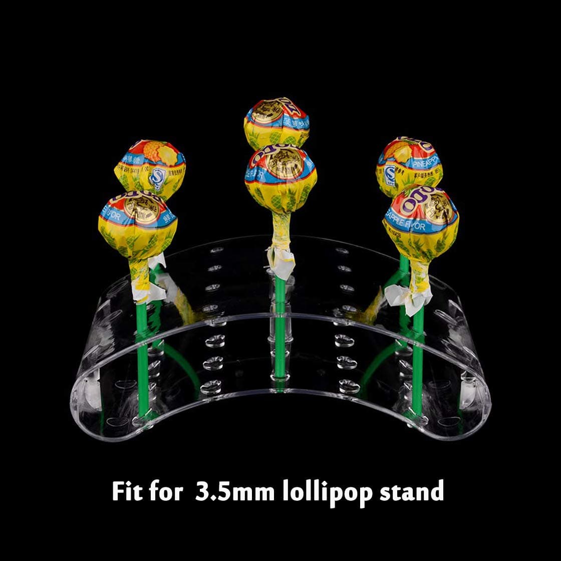 Transhome 20 Holes Cake pop Lollipop Stands/Display/Hodler/Bases/Shelf Arc Shaped PS Material for 3.5mm Hole Lollipop (Clear)
