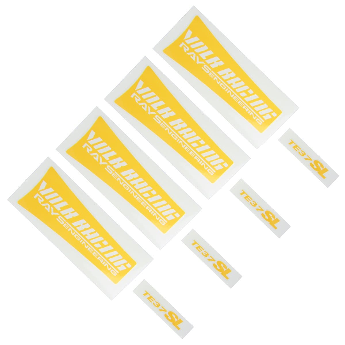 4 PCS RAYS VOLK te37SL Car wheels sticker Valve sticker Decal Compatible with 17-19 inches wheels (Yellow)