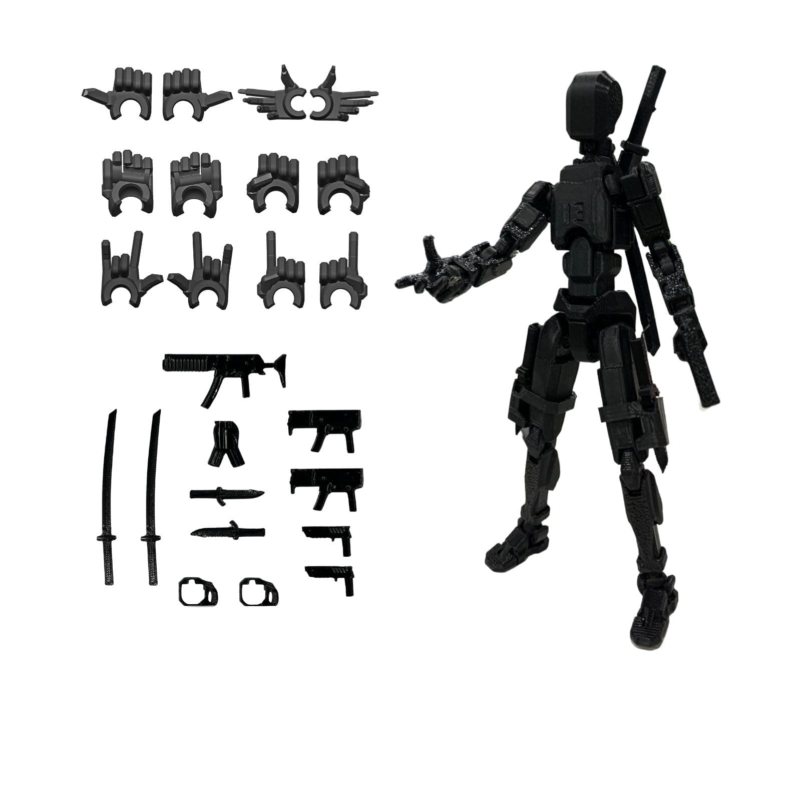 Plastic Assembed 3D Printed 5.54'' Stick 13 Action Figure, Multi-Jointed Titan13, Articulated T13 Desktop Decoration,12 in 1 d13 Accessories Best Birthday Festival Gift