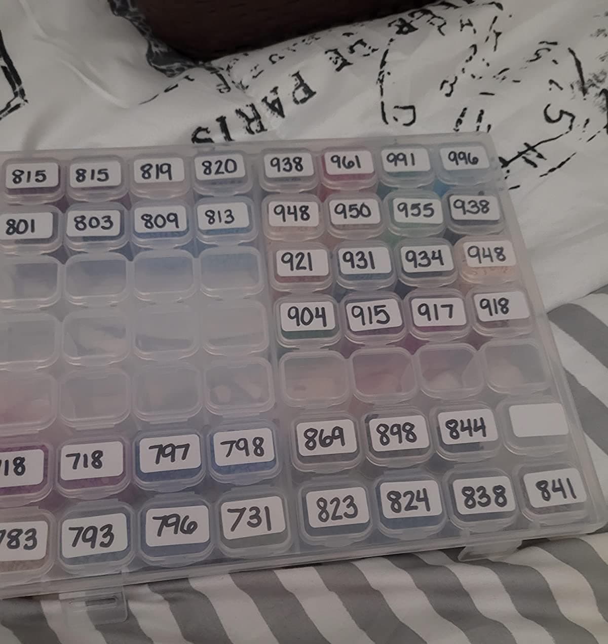 56 Grids Diamond Painting Boxes Organizer Plastic 5D Diamond Embroidery Storage Box with 160pcs Label Stickers for Sewing, Nail Diamonds, Diamond Painting Accessories