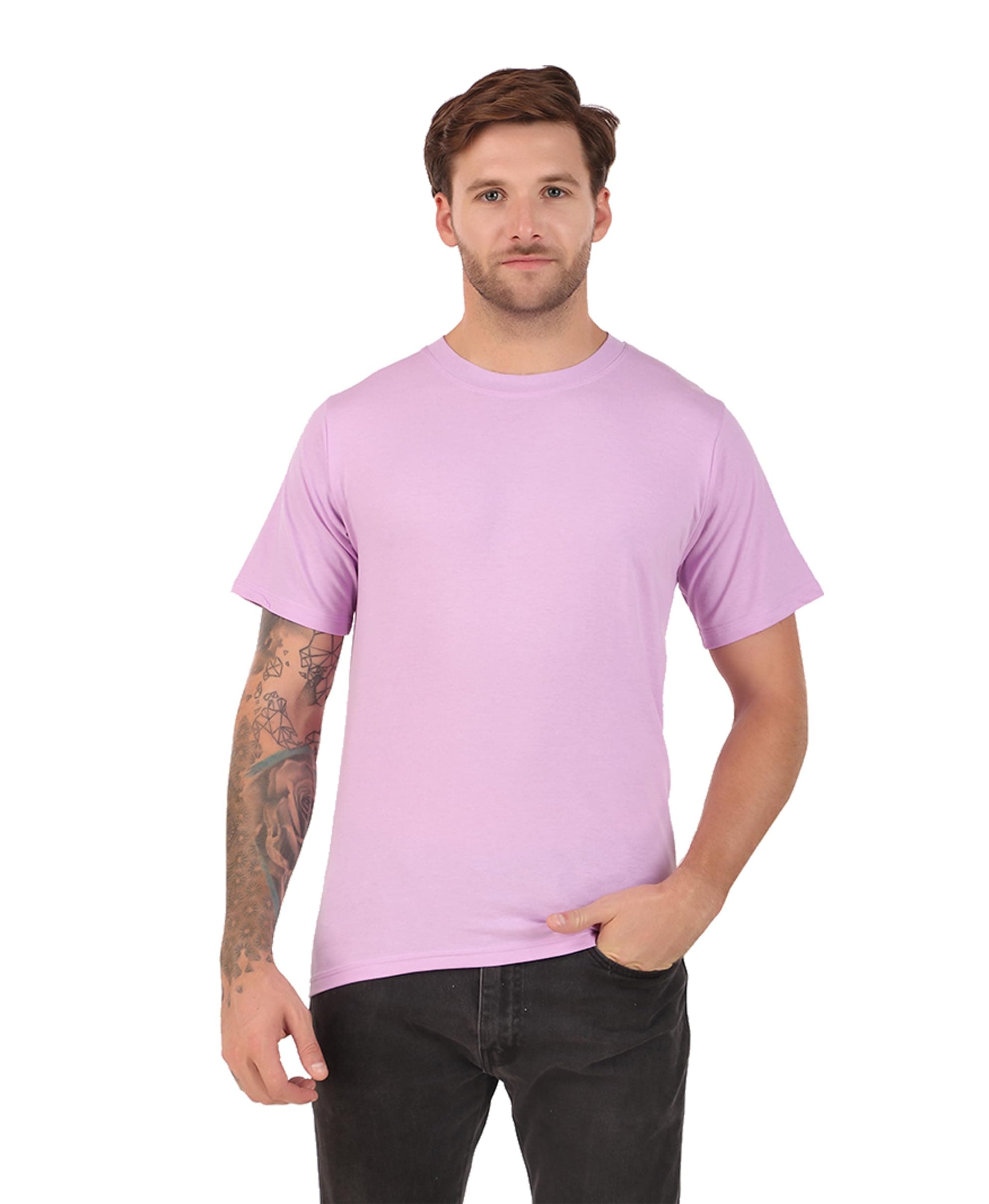 VEKTEK Men & Women Polycotton Fabric, Short Sleeves, Round Neck & Collarless Colour T Shirt for Casual & Sports Wear