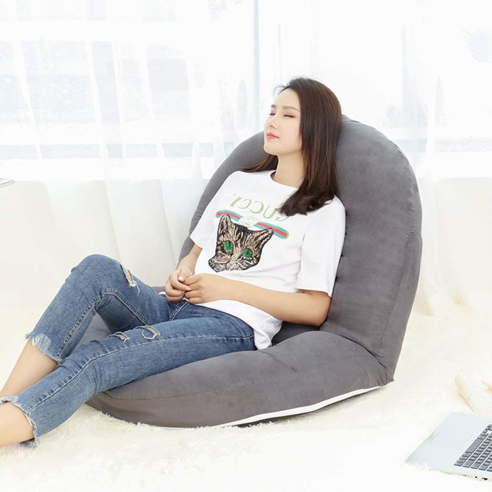 Paddia Creates Cozy Lounger Bed Adjustable Floor Chair With Back Support Padded Foldable Floor Seating For Use As A Gaming Chair Meditation Chair Or For Reading And Watching TV Thicker (Color : G)