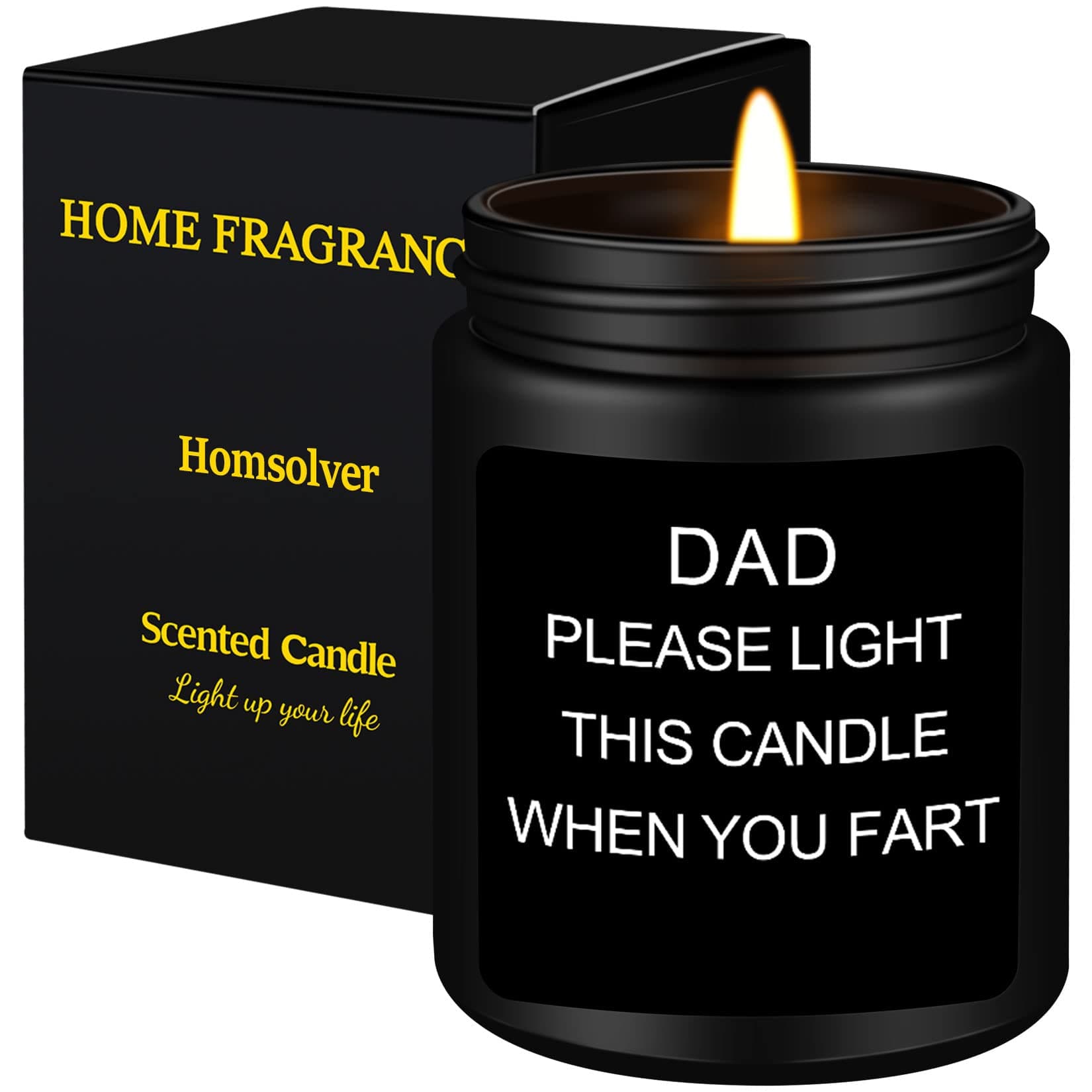 Homsolver Gift for Dad, Fathers Day Christmas Birthday Dad Gifts from Daughter Son - Sandalwood Scented Candle (7OZ)