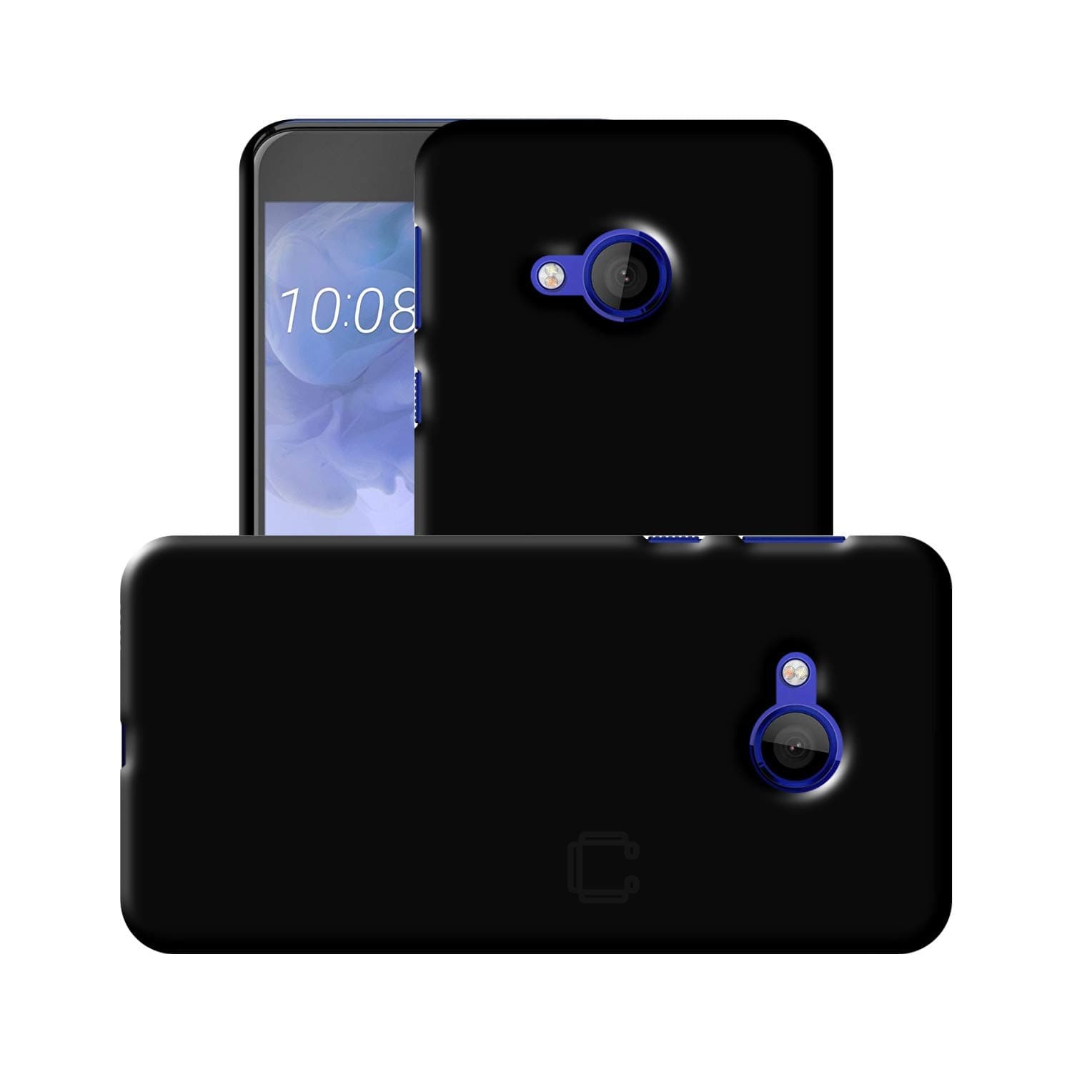 Case Creation HTC u Play (2018) Back Cover,Hard Back case 360 Protection for HTC u Play (5.20-inch) - Pitch Black - Black