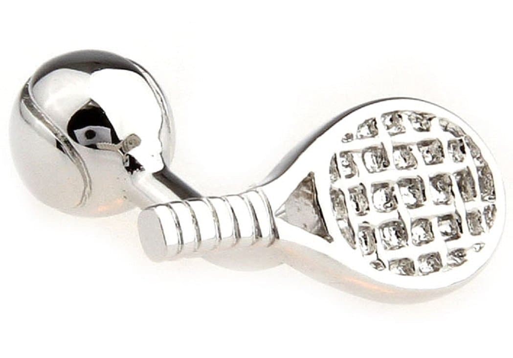 MRCUFFTennis Racquet and Ball Pair Cufflinks in a Presentation Gift Box & Polishing Cloth