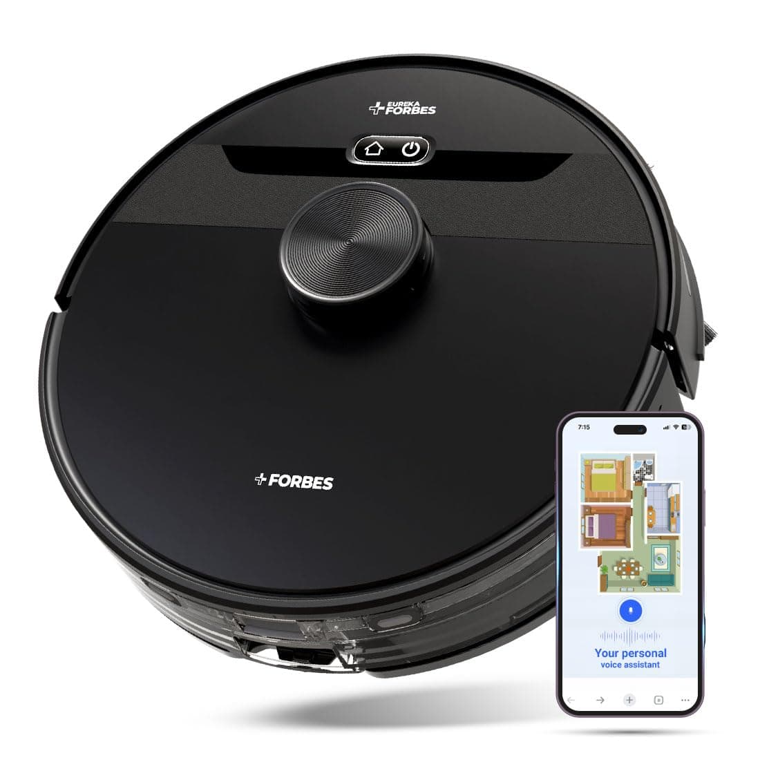 Eureka Forbes SmartClean Nuo, 5000Pa HyperSuction Robotic Vacuum Cleaner with LiDAR 3.0 Navigation & Home Mapping | Wet Mopping | 5-Hour Run Time | 5000mAh Battery | Smart App Control