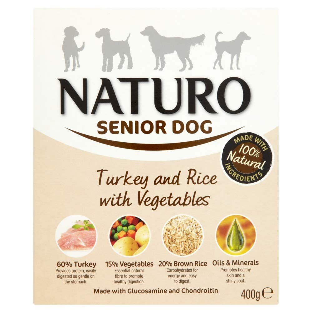 Senior Dog Food, Turkey and Rice with Vegetables, 400g