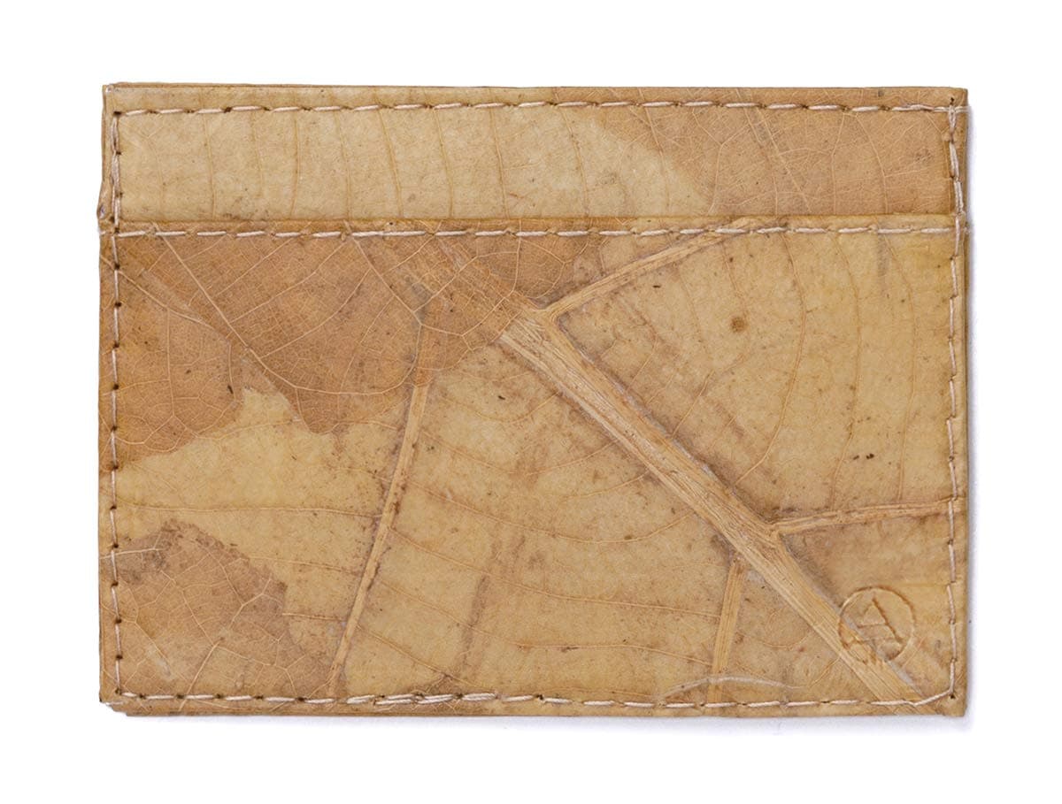 Tree TribeLeaf Leather Slim Wallet - Minimalist Ultra Thin Handmade Card/Cash Holder - Natural
