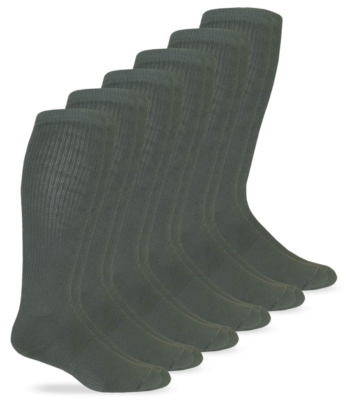 Mens Military Half Cushion Wool Combat over the Calf Boot Socks 6 Pair Pack