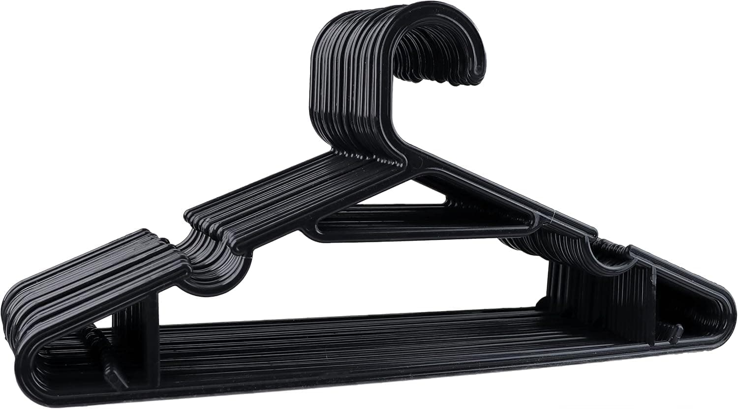 DIVCHI 25/50 Pack of Adult Plastic Coat Hangers with Suit Trouser Bar and Lips - Dimensions 39cm Wide and 18.5cm High (Set of 25)