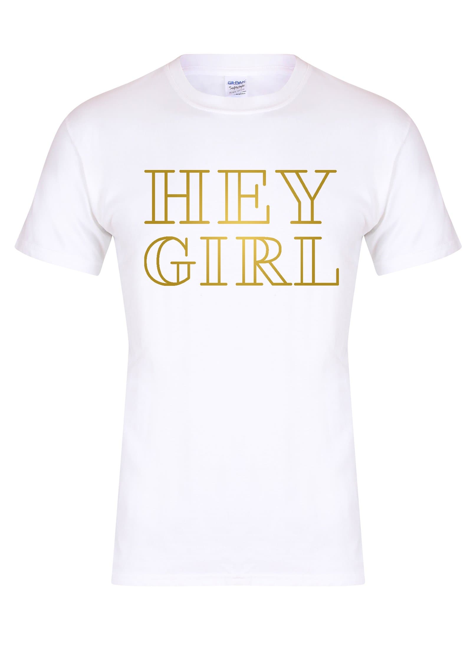 Kelham Print Unisex Slogan T-Shirt Hey Girl White