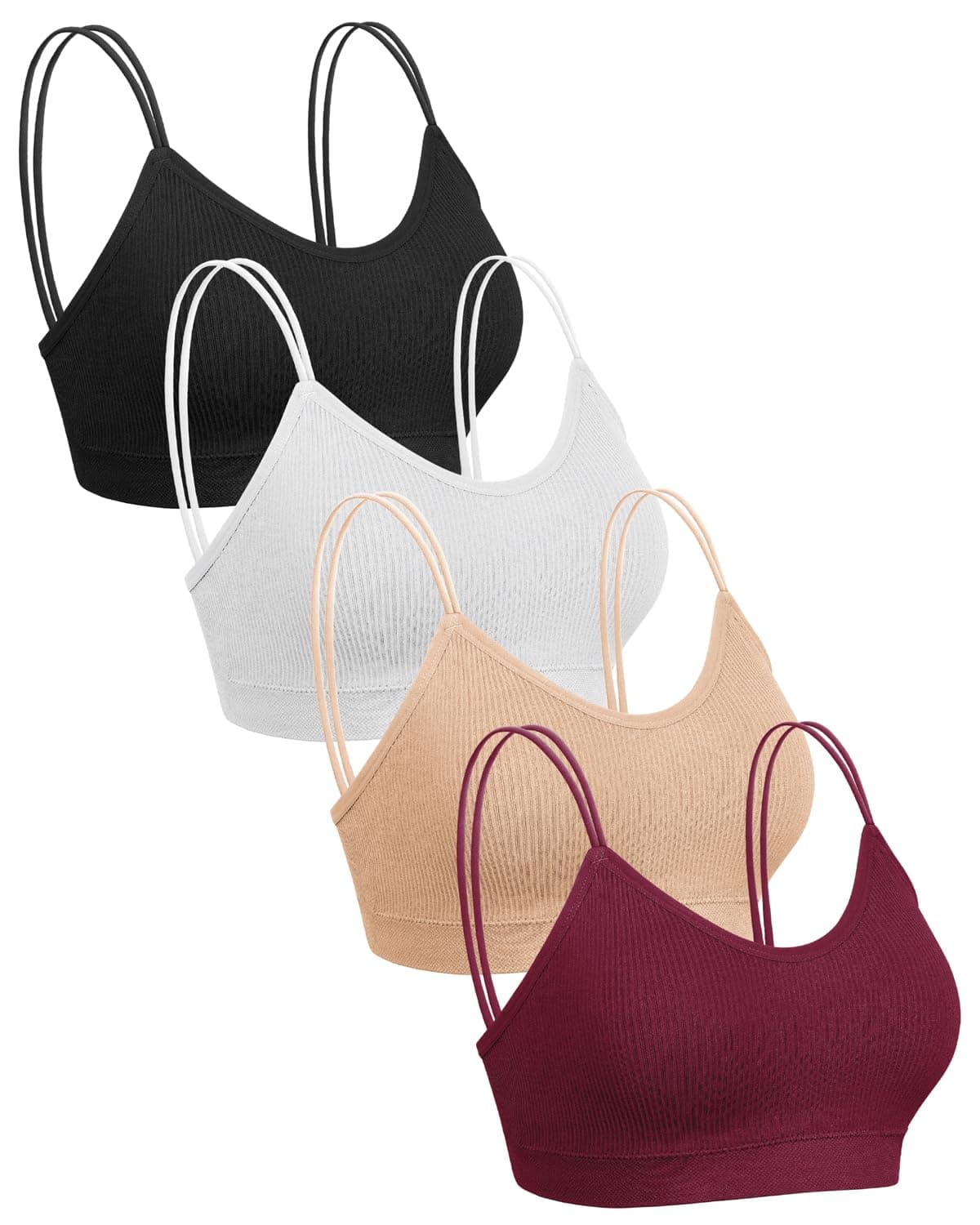 Omisy4 Pieces Womens Sleeveless Cotton Basic Tank Tops Racerback Yoga Sport Tanks Basic Athletic Activewear