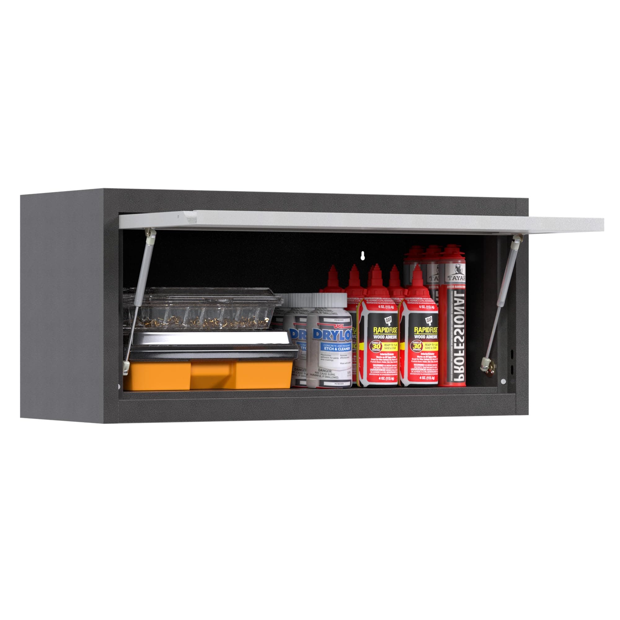 Metal Wall Cabinet with Up-flip Door,Wall-Mounted Locker for Garage Workshop Kitchen（one Cabinet