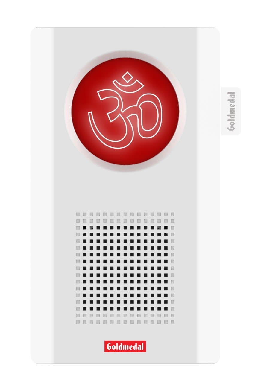 Goldmedal Ekaant - Mantra | Calling Bell for Home | Wall Mounted Door Bell for Office,School | with LED Flash Light | Compack & Elegant Design | (White & Red)