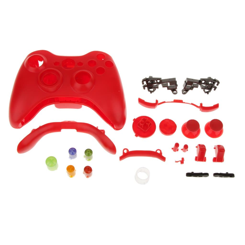 Magideal Full Housing Button Case Mod Kit Replacement for Xbox 360 Controller Red