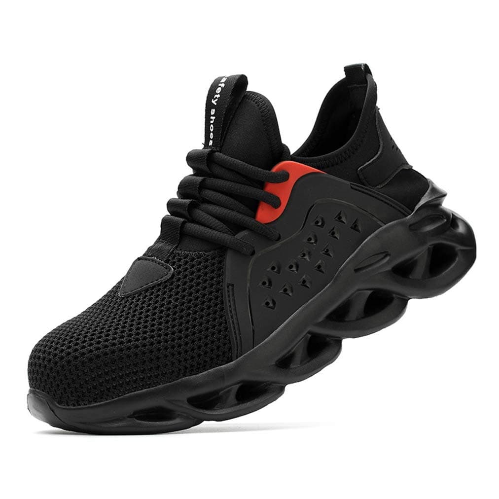 LFFCC Steel Toe Safty Shoes, Indestructible Work Shoes, Safety Trainers for Men Women, Construction Sneakers,Black,45 EU