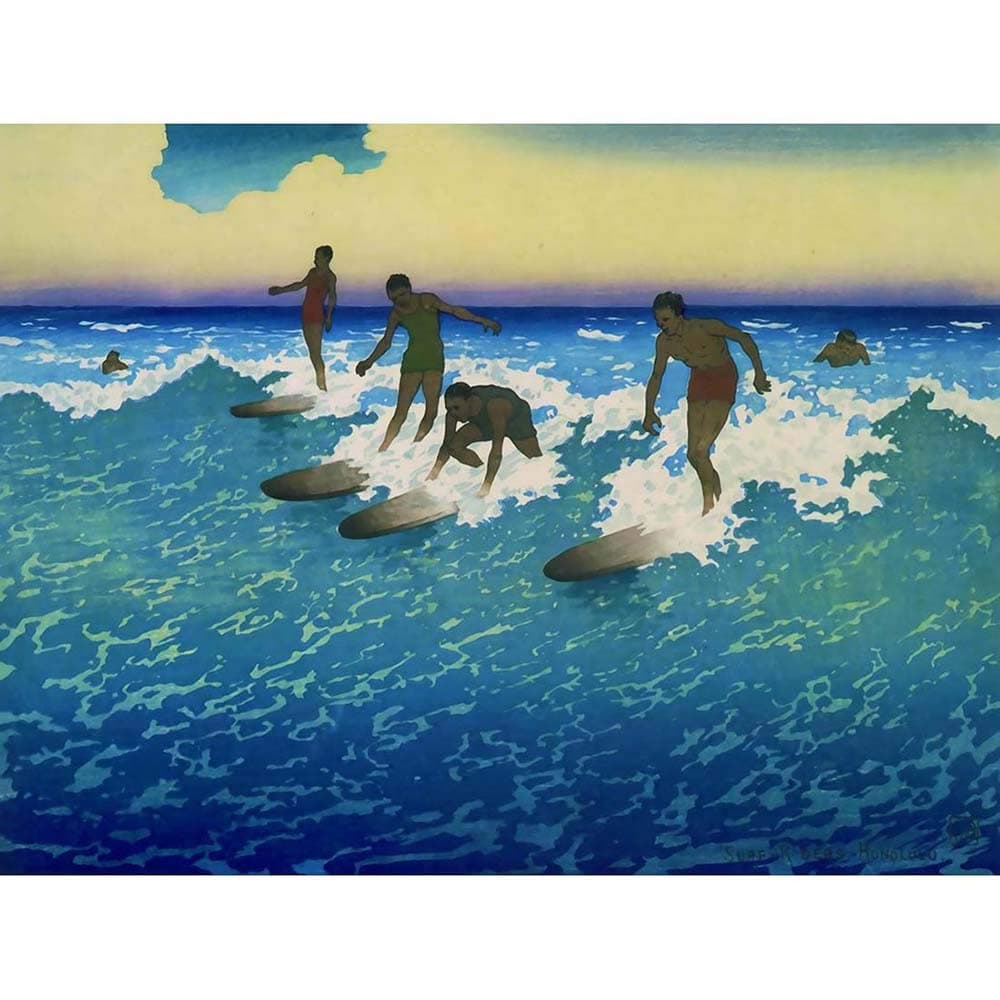 Wee Blue Coo Paintings Landscape Sport Surf Wave Sea Art Print Poster Wall Decor 12X16 Inch