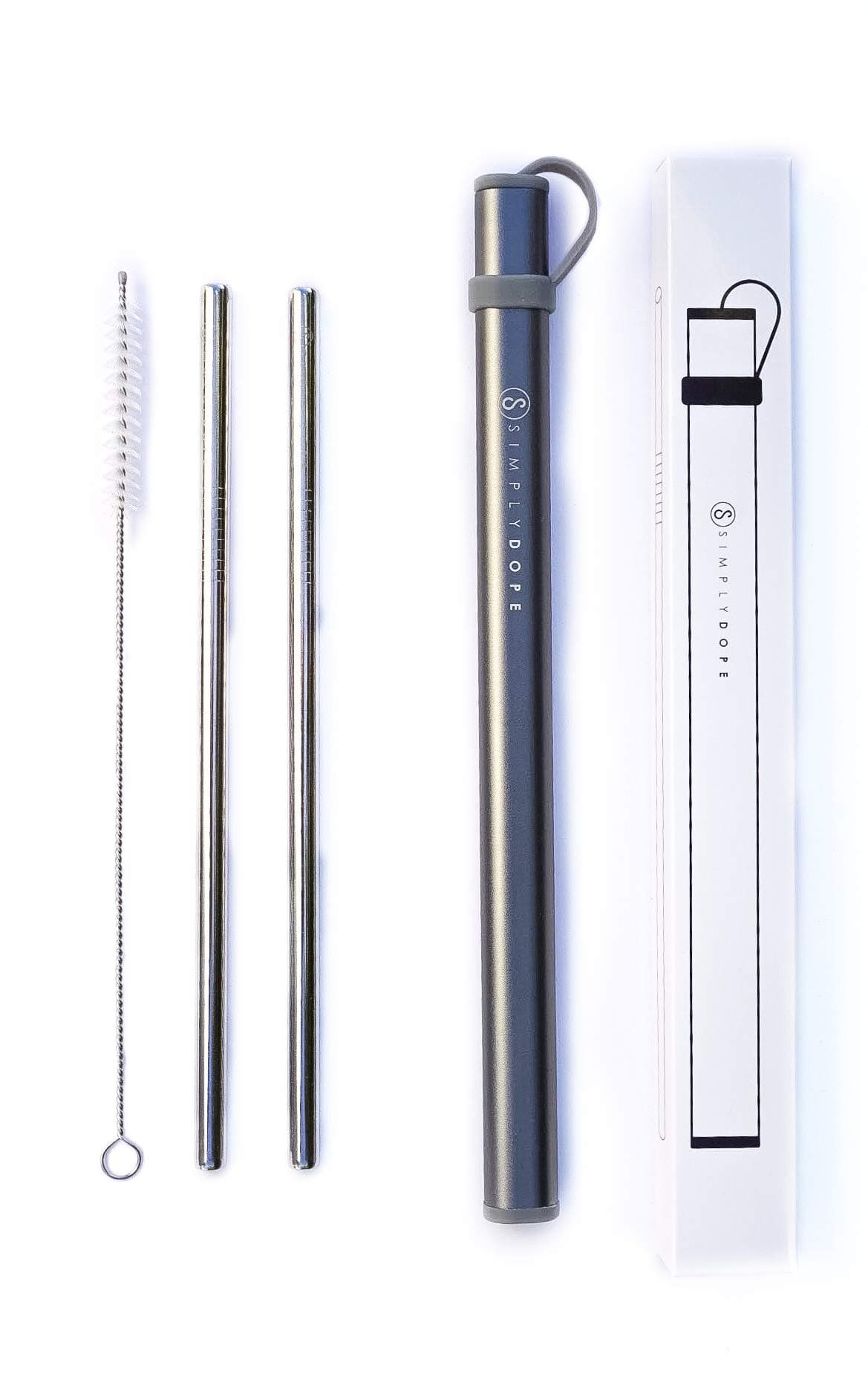 Reusable Stainless Steel Straws With Case - Washable Straws With Travel Straw Case - Straw With Case - Stainless Steel Straws With Carrying Case - Metal Travel Straw - Reusable Straw And Case