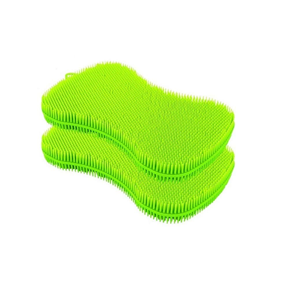 Silicone Dish Sponge, Cleaning Sponges,Dish Washing Brush-Free Dishwashing Better Sponges-Household Cleaning Sponges-Dish Washing Brush -Smart Kitchen Sponge(2pcs)