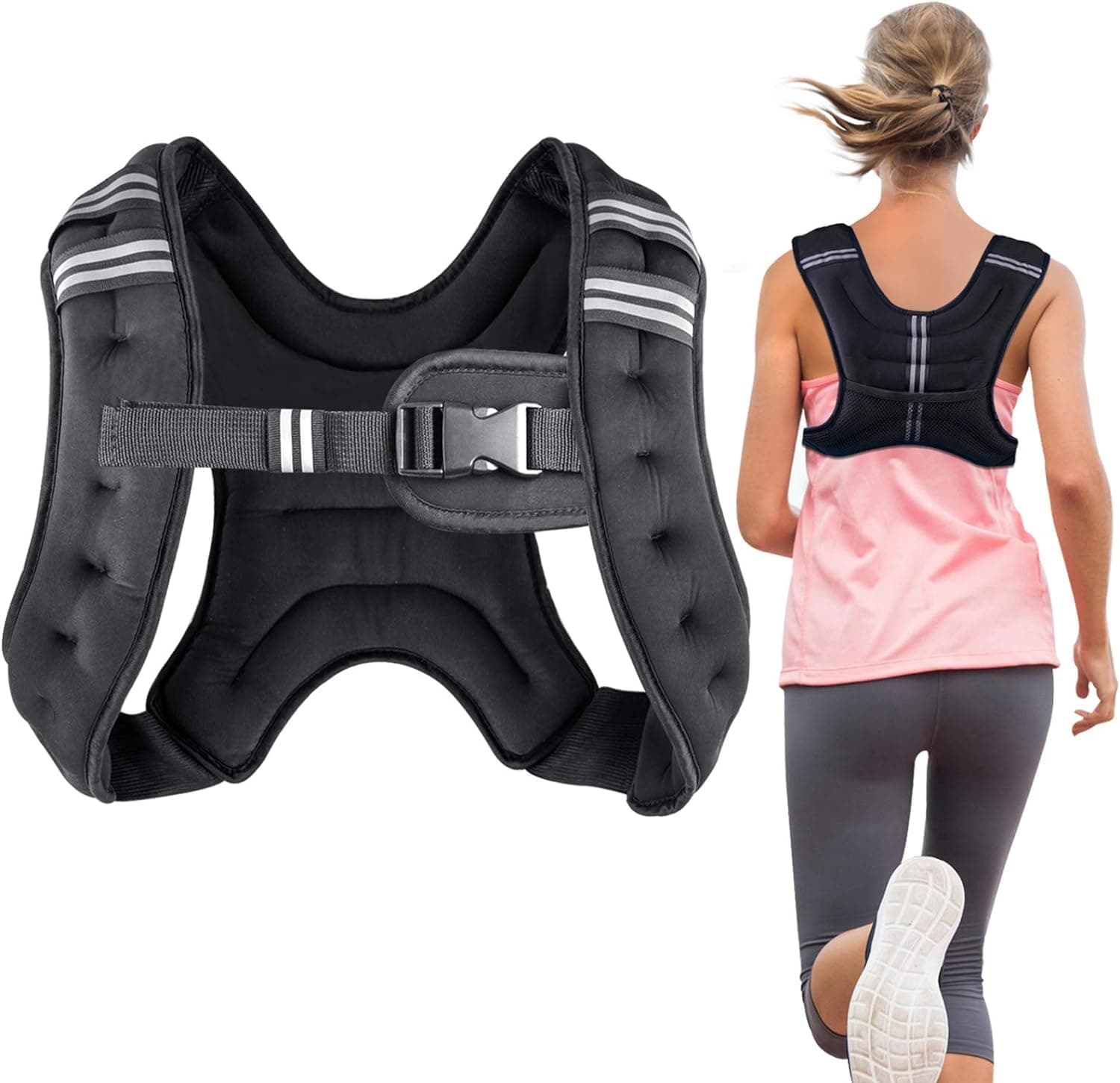 Running Weight Vest for Men Women Kids Weights Included, Body Weight Vests for Training, Weighted Vest Workout Equipment for Workout, Jogging, Cardio, Walking - 6 lbs / 8 lbs / 12 lbs