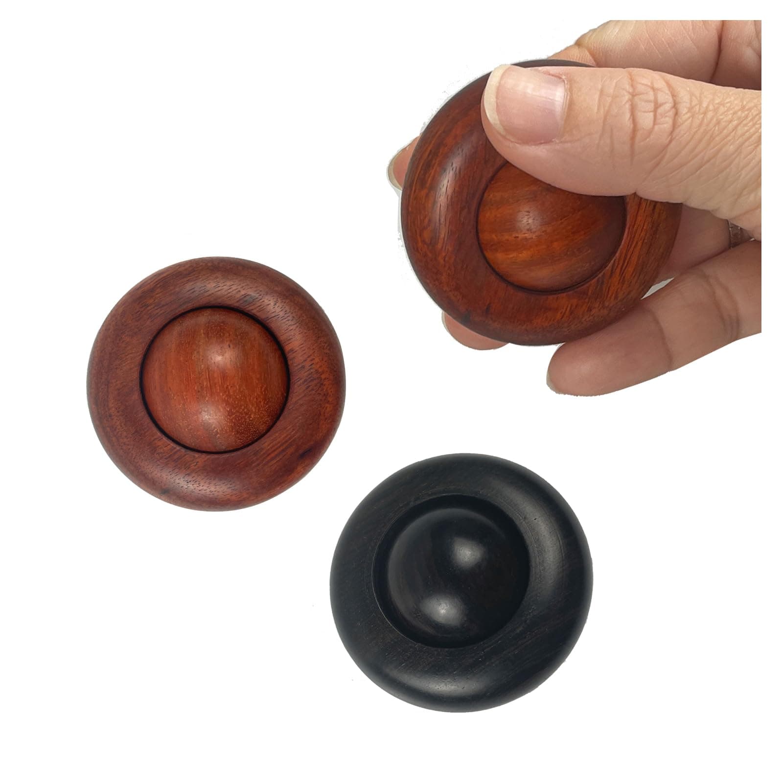 2pcs Silent Fidgets Toys for Adults ,Stress Relief Fidget Roller Wooden Quiet Fidget Toys for Men Women Office Anxiety Noiseless Sensory Toys
