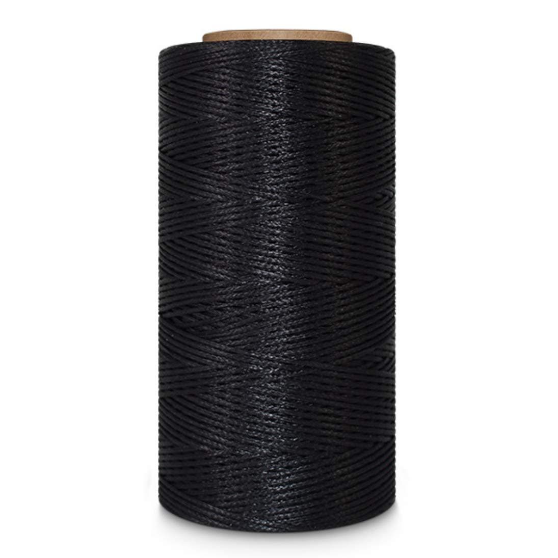 Leather Sewing Thread Stitching String - DIY Craft Flat Waxed Cord 284 Yards (Black)