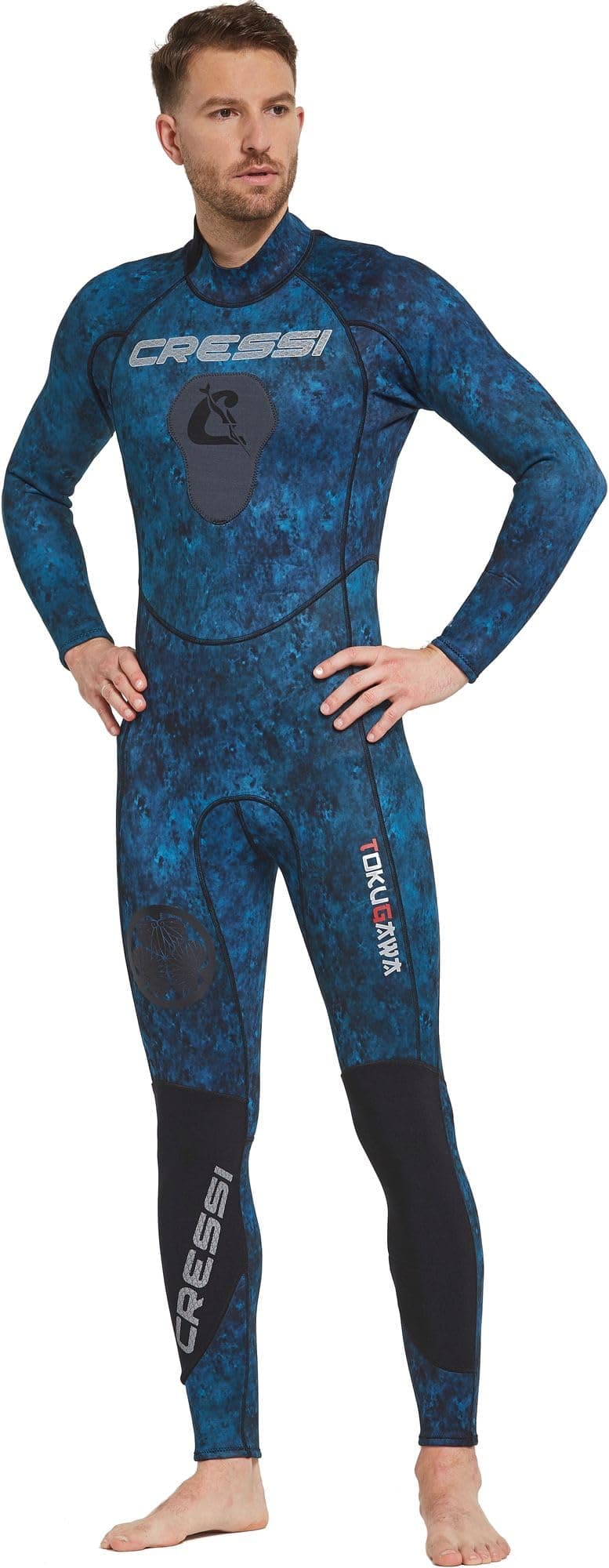 Cressi Spearfishing and Freediving One-Piece Wetsuit with Loading Chest Pad, Knee Protection, Anatomical Design - Tokugawa: Designed in Italy