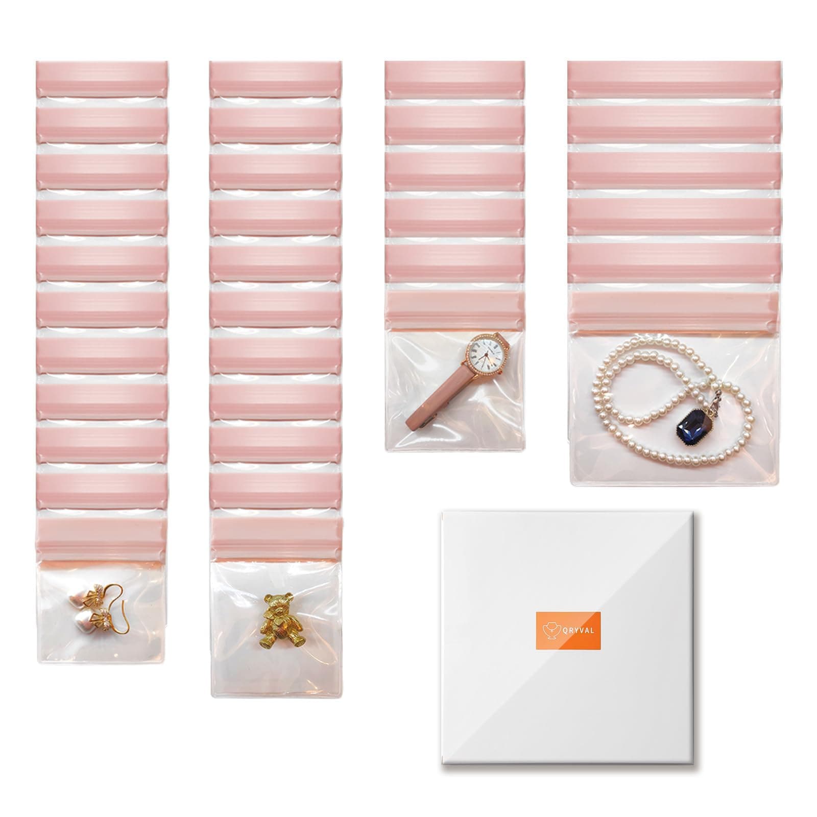 30 PCS Anti Tarnish Jewelry Bags for Travel and Storage, Small Clear EVA Pouches Organizer for Gold Silver Ring Earing Chain Bracelet, Jelly-Like Softness, No Yellowing, No Odors(Assorted Sizes）