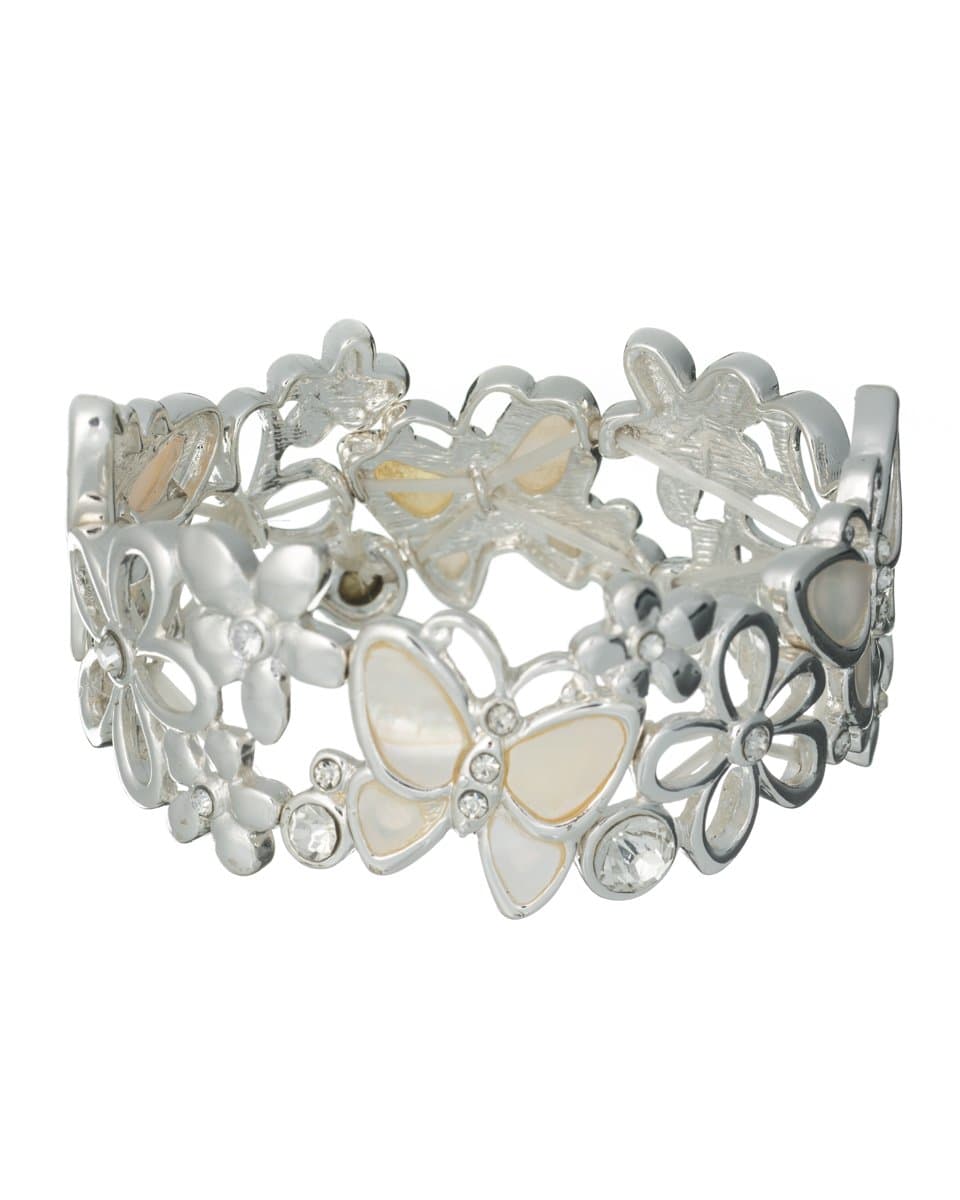 Jewelry Nexus Shell Butterfly & Flower Designer Bracelet