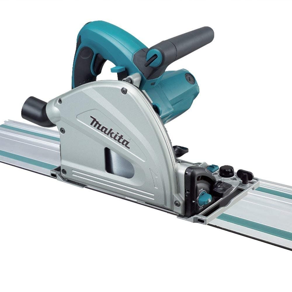 Makita SP6000J1 6-1/2" Plunge Circular Saw Kit, with Stackable Tool case and 55" Guide Rail, Blue