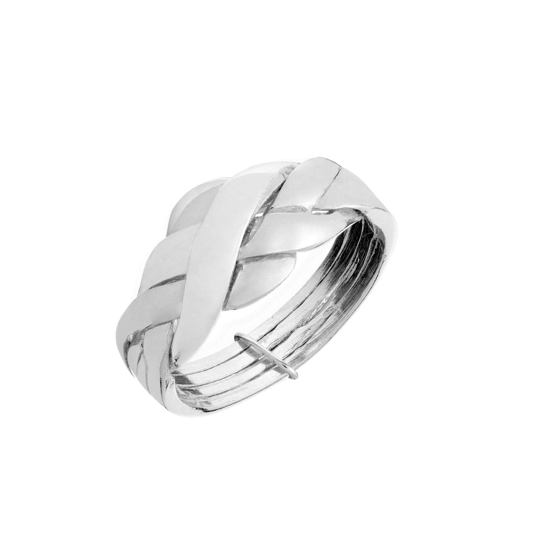 Puzzle Rings Women Sterling Silver - 925 Sterling Silver Ring - Braided Woven Multiband Promise Ring for Men - Women's Wedding Band - Turkish Wedding Rings His and Hers