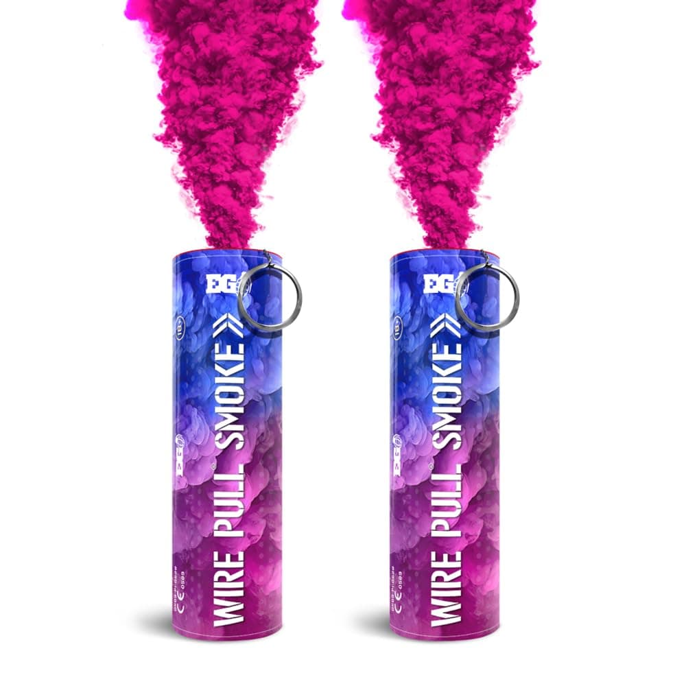 Enola Gaye WP40 Gender Reveal Smoke Grenade Pack of 2 Wire Pull® Perfect for Baby Shower | Gender Reveal Party | Photography | Special Effects (Pink)