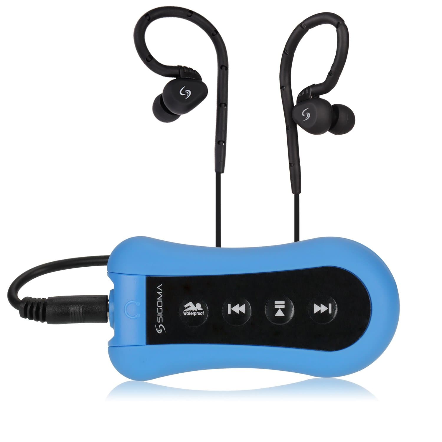Sigoma High-sound quality swimming headphones and 8GB waterproof swimming MP3 player (Blue)