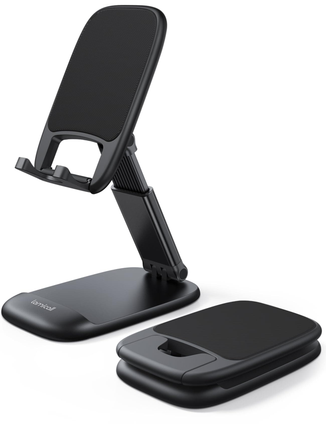 【1個セット】Lamicall Folding Adjustable Height Smartphone Stand: Extendable, Foldable, Portable, Angle, Compact, Non-slip, Vertical, Horizontal, Compatible with iPhone 17 Air, 16e, 16, 15, 14 Plus, Pro