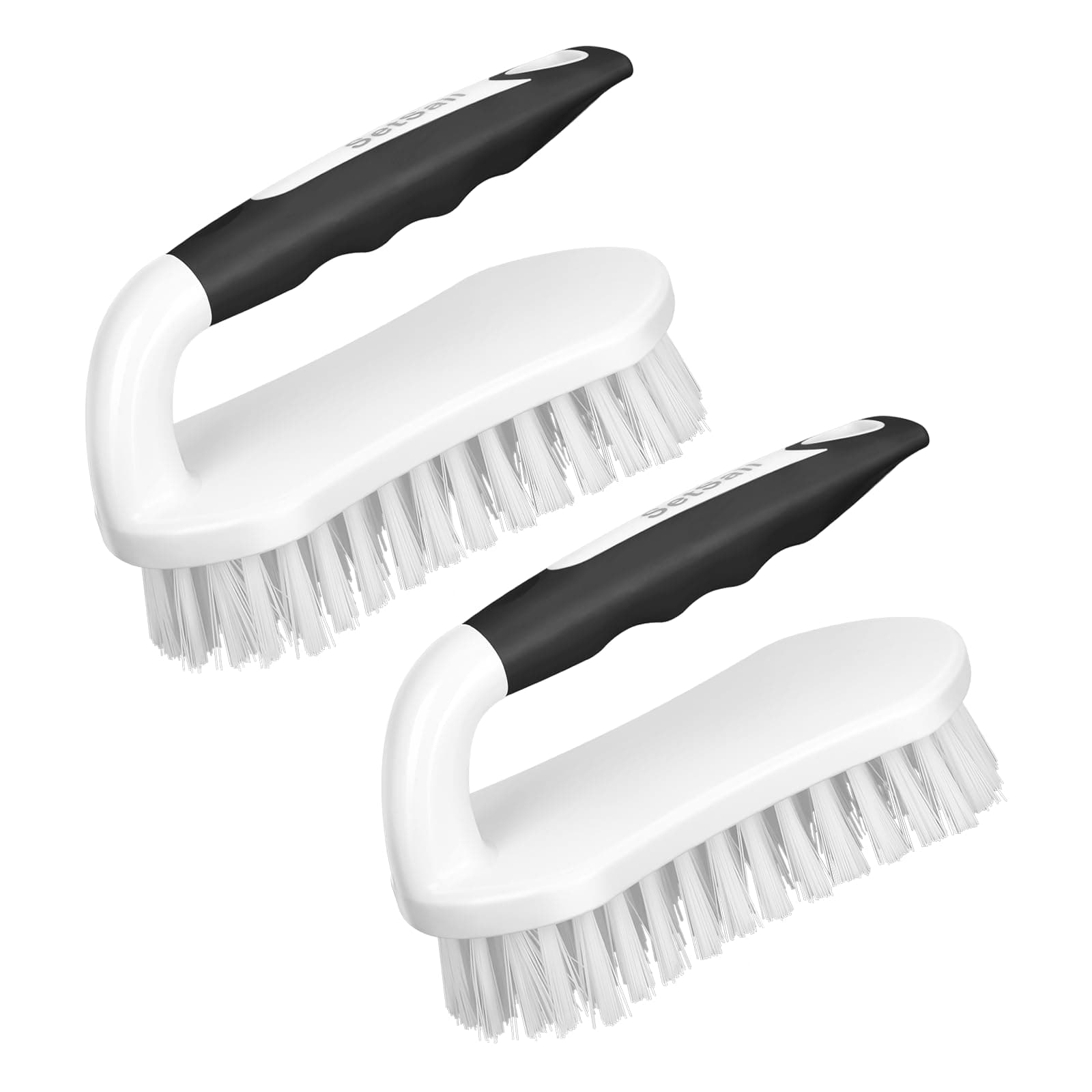 SetSail Scrub Brush, Heavy-Duty Scrub Brushes for Cleaning with Stiff Bristles Cleaning Brush for Shower, Bathroom, Carpet, Kitchen and Bathtub Scrubber - 2 Pack Black