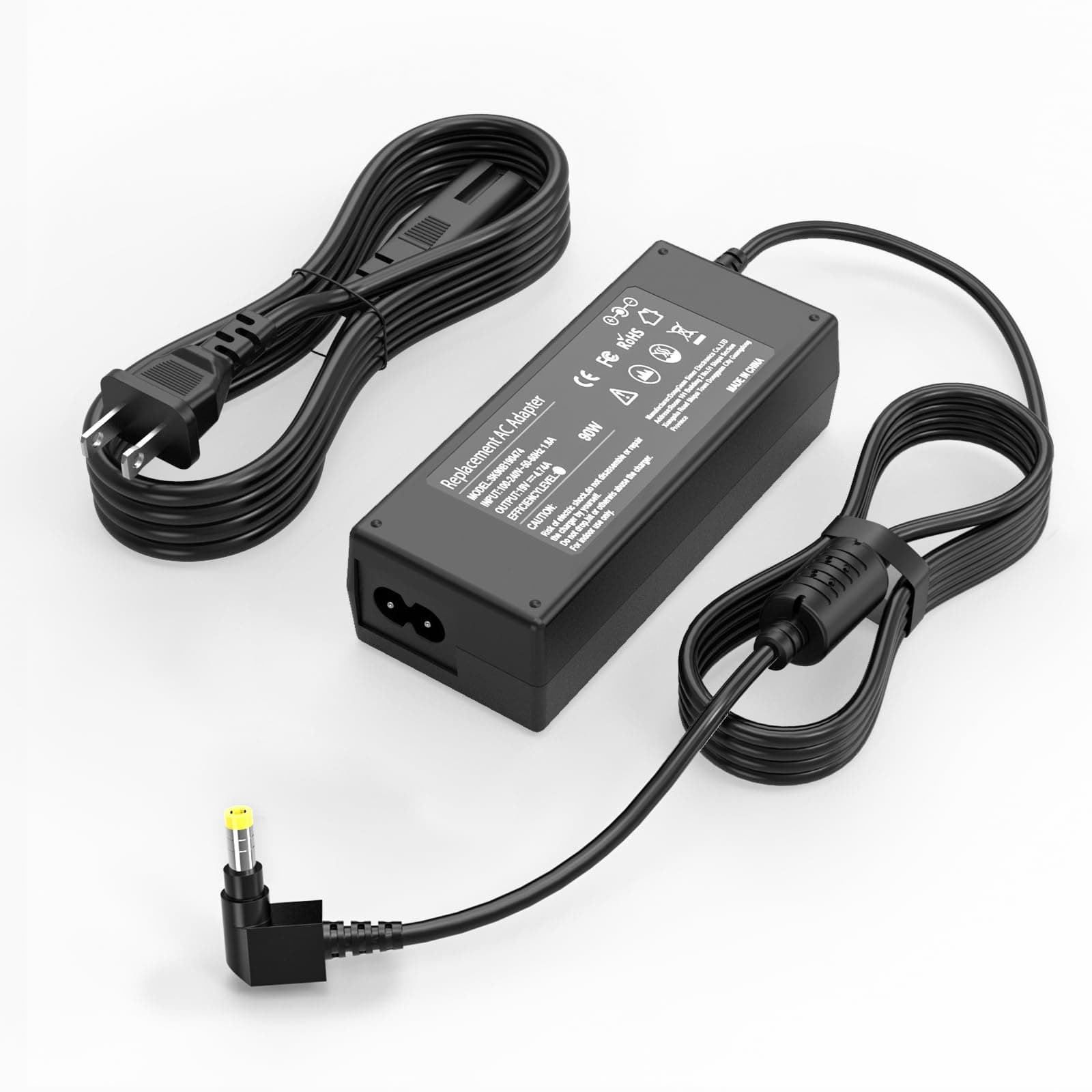 Laptop Charger Compatible with Toshiba Satellite PA3468U-1ACA, PA3516U-1ACA, PA3714U-1ACA, PA5035U-1ACA, PA5177U-1ACA, PA5180U-1ACA, PA3467U-1ACA, PA-1900-04, PA-1900-05, PA-1900-24 Power Supply Cord